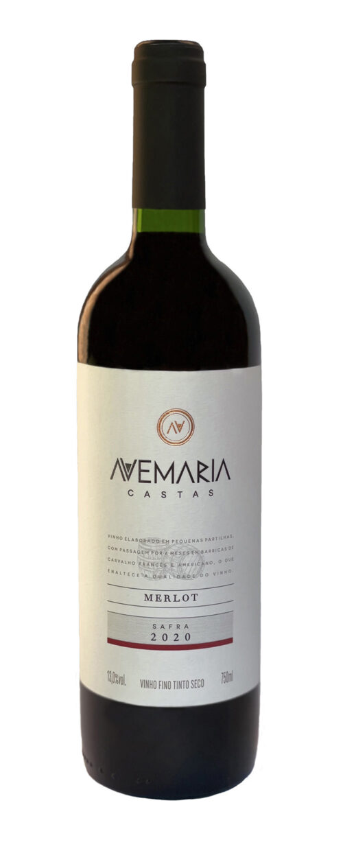 Vinho avemaria, castas merlot, garrafa de 750ml